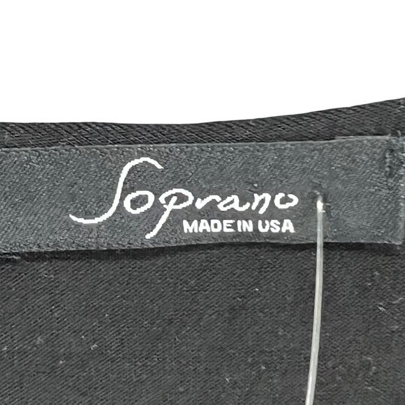 Soprano Y2K Babydoll Top Womens M Black Cold Shoulder Empire Flowy Whimsygoth - Picture 10 of 13